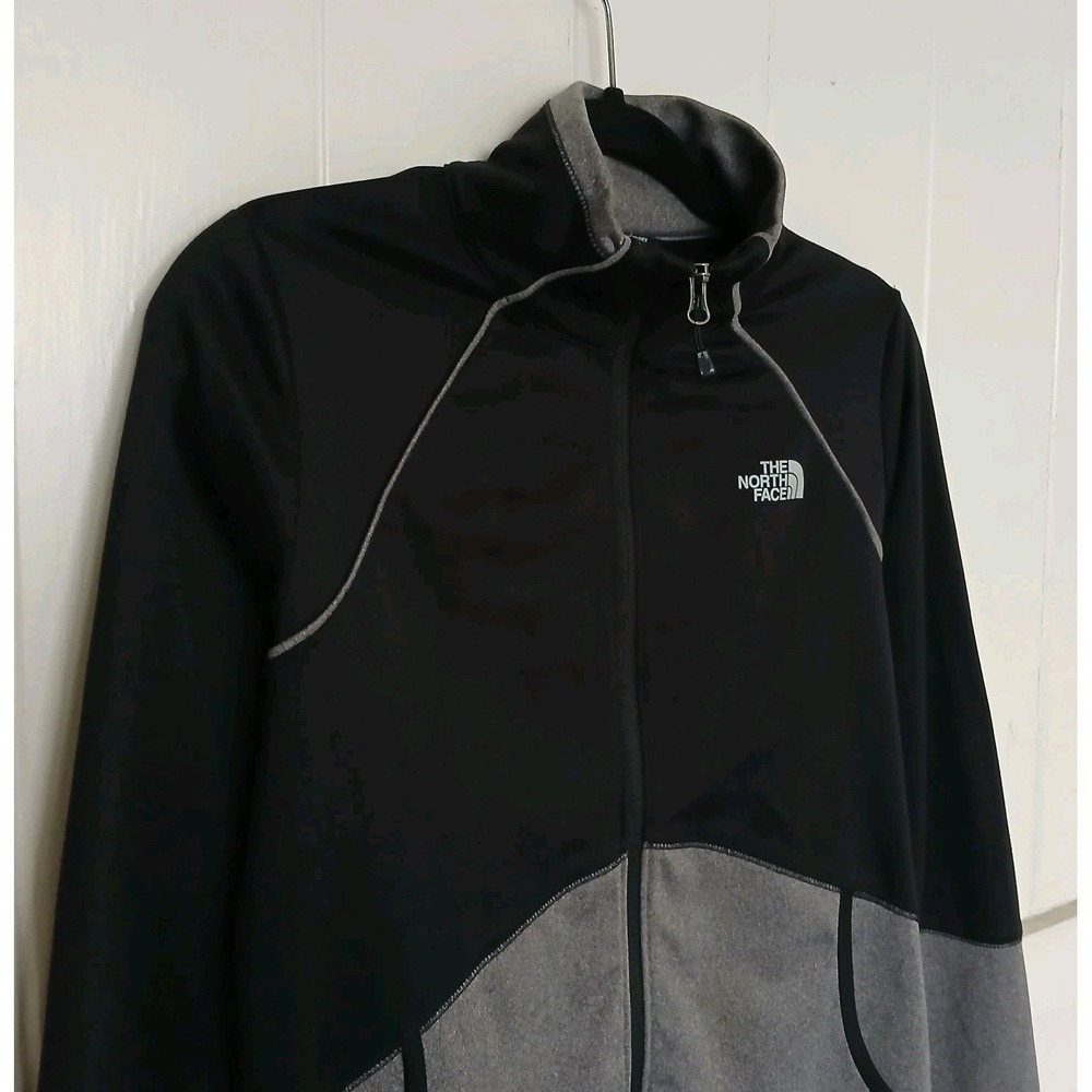 The North Face 100WT Cinder Full Zip Jacket Women's Medium Colorblock Black Gray